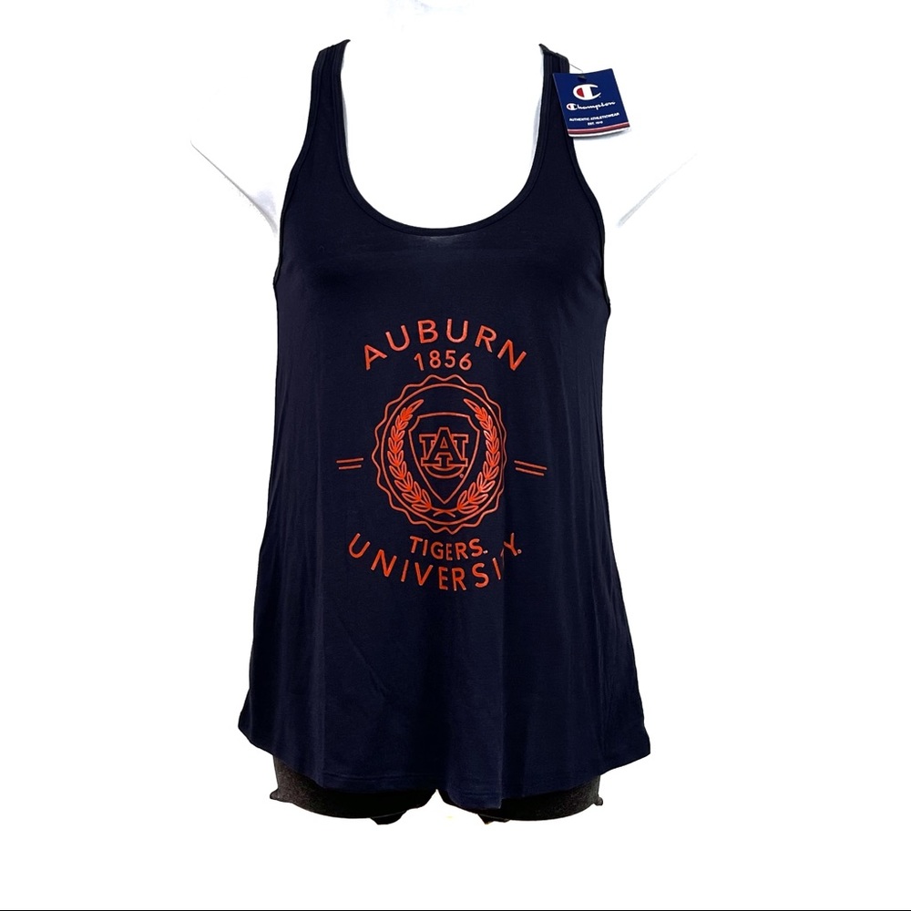 Champion Athletic AUBURN UNIVERSITY tank top navy blue with orange logo